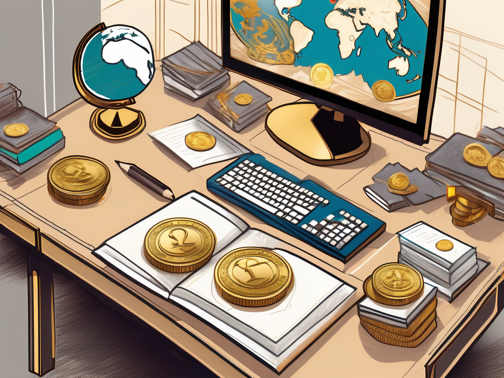 A teacher's desk with a cap