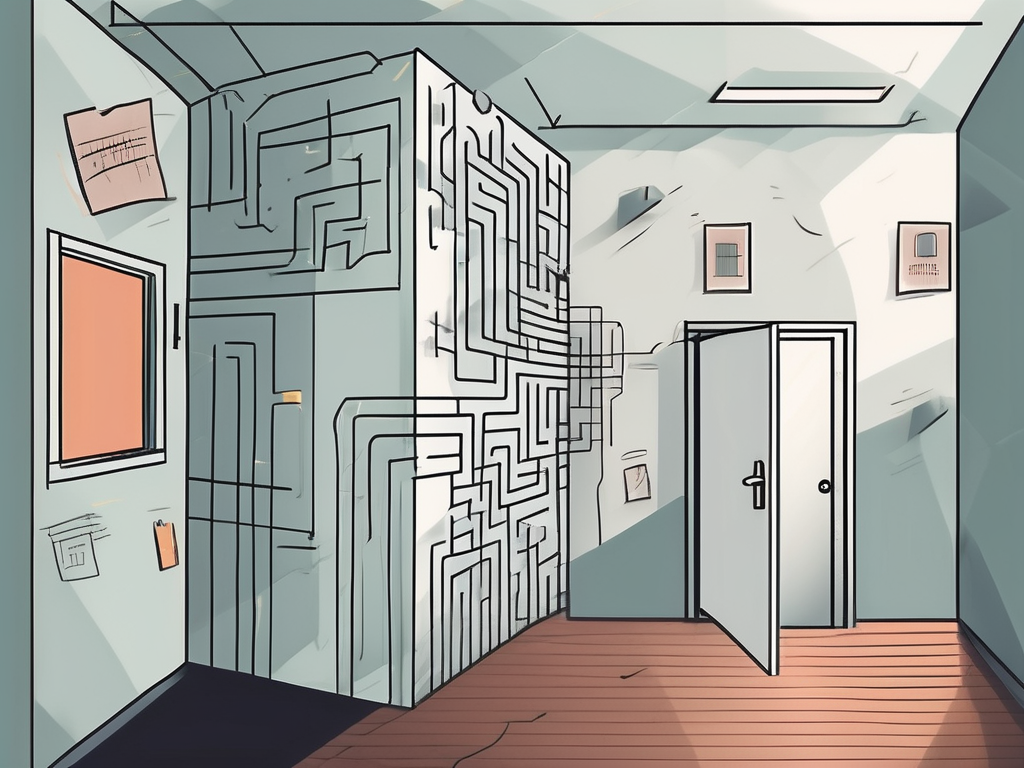 A classroom setting in singapore with various symbolic obstacles like a high wall