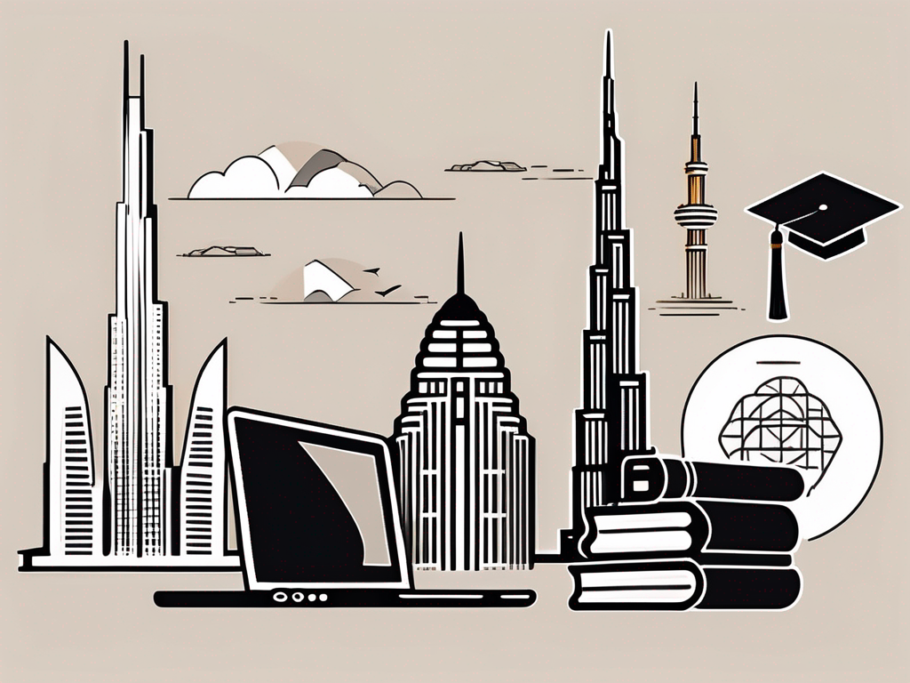 Four distinct symbols representing education and professional development