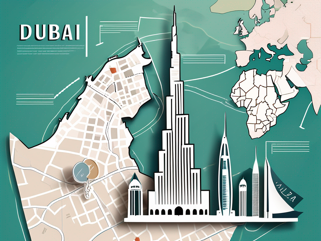 A graduation cap and diploma placed on top of a map of dubai