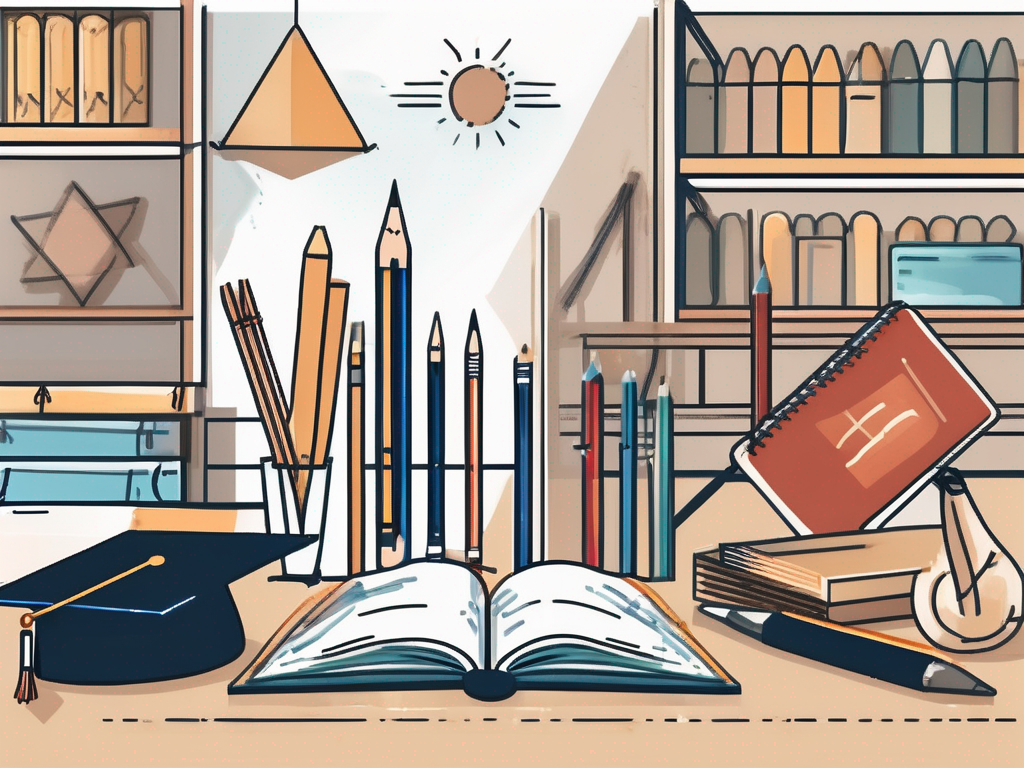 A classroom setting in thailand with various educational tools and symbols representing special education