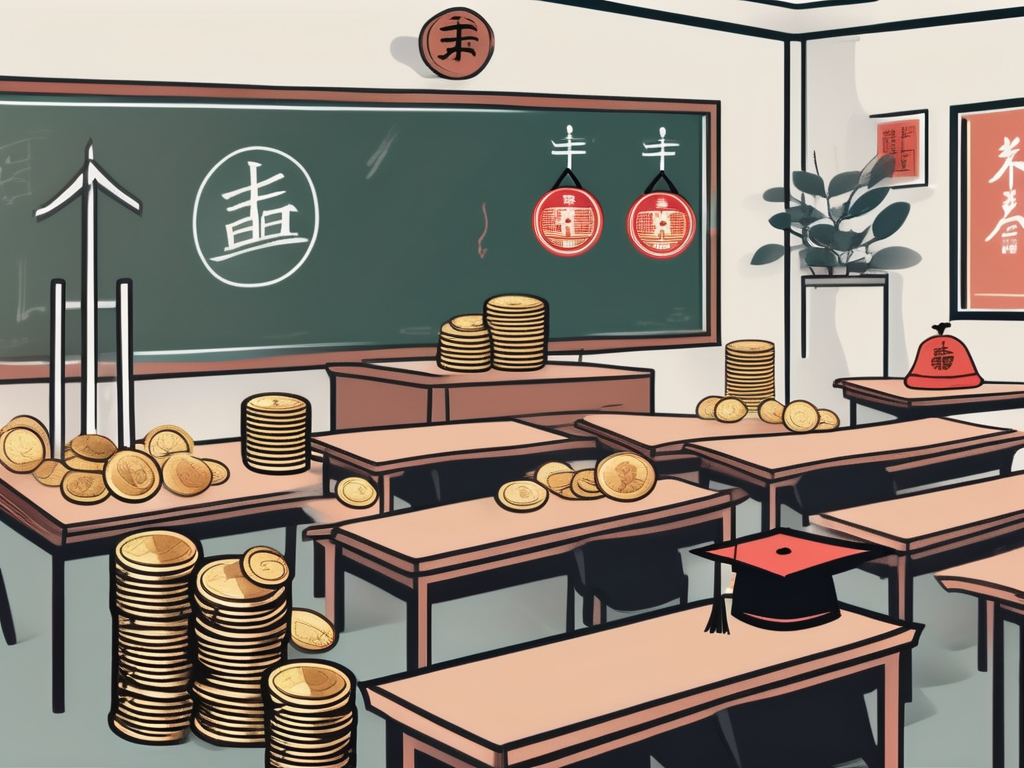 A classroom setting with a chalkboard