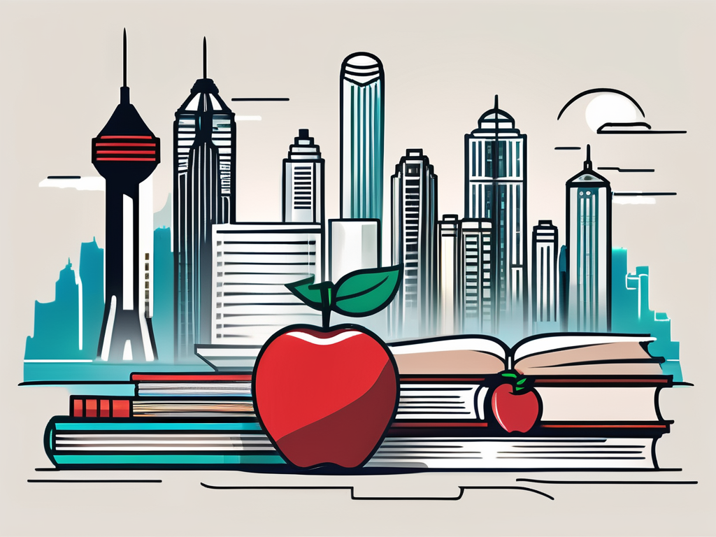 Various educational tools like a graduation cap