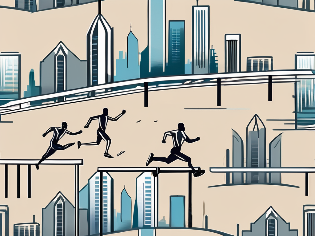 A symbolic hurdle race with four hurdles