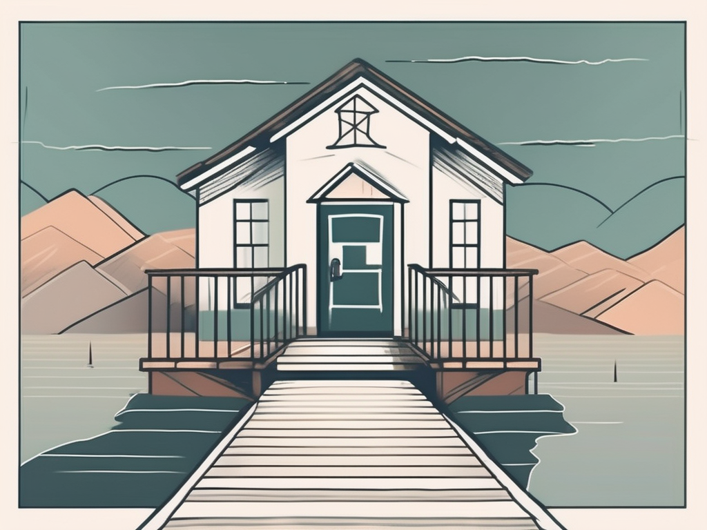 A schoolhouse with open doors