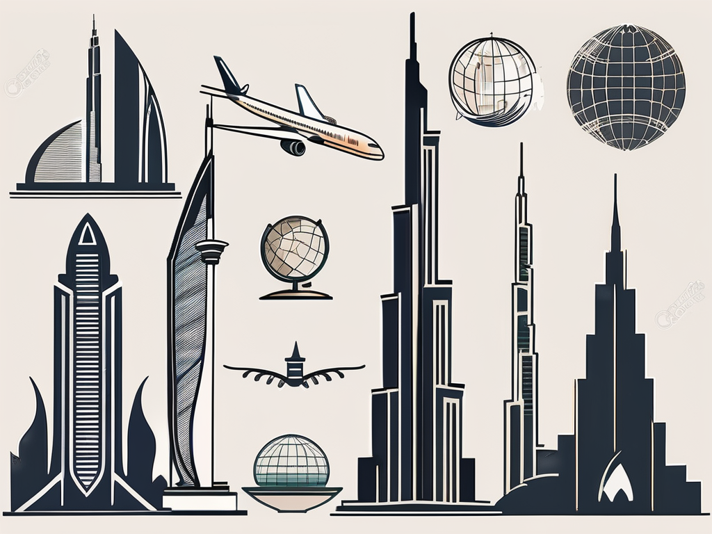 Various iconic landmarks of dubai