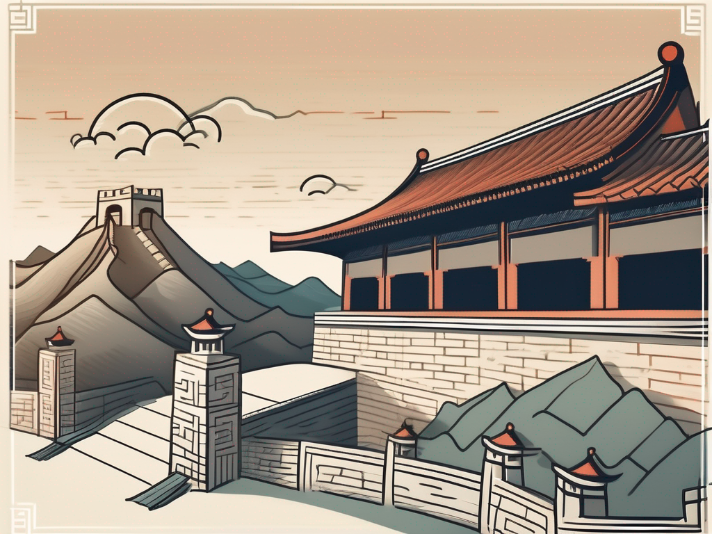 A classroom setting with iconic chinese elements