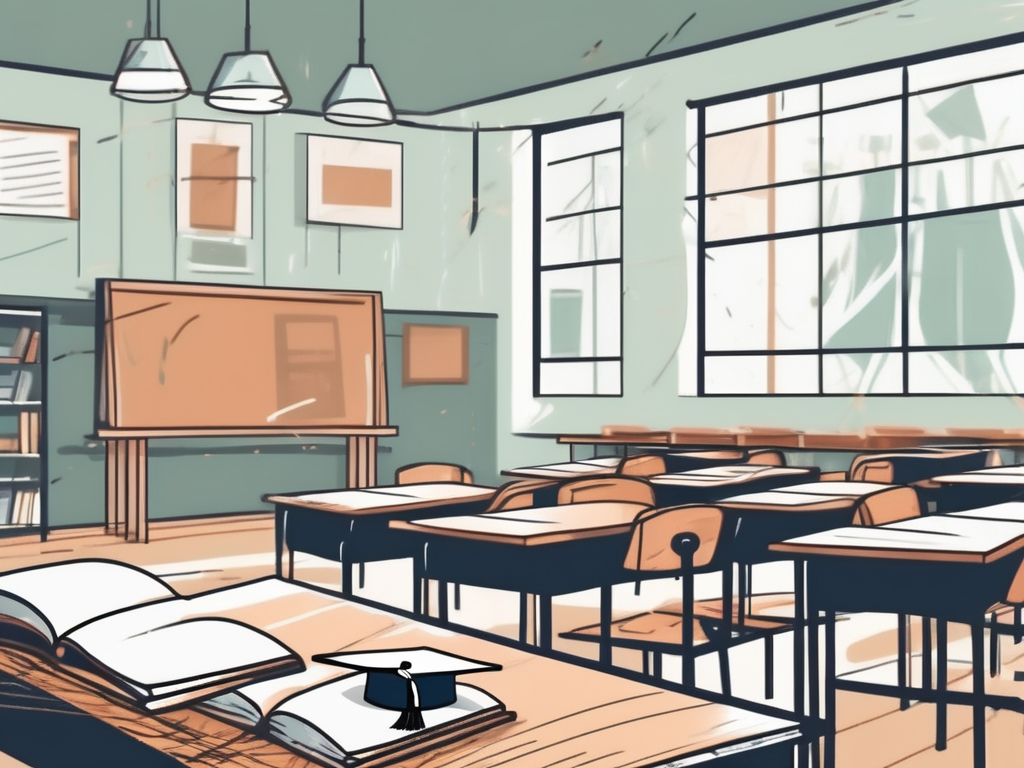 A classroom setting in malaysia with diverse educational tools and a diploma with a graduation cap