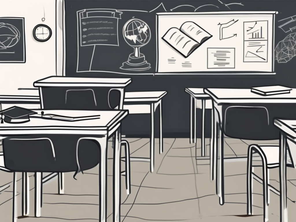 A singaporean classroom setting with a chalkboard