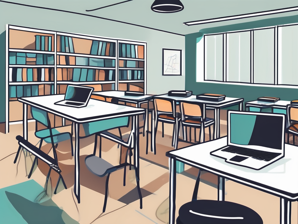 A classroom setting in malaysia with various educational tools and resources