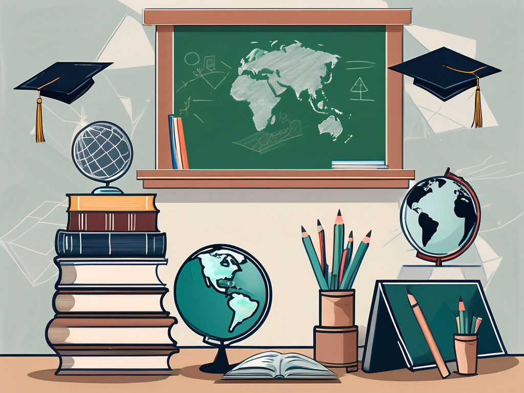 A classroom setting in thailand with diverse educational tools like books