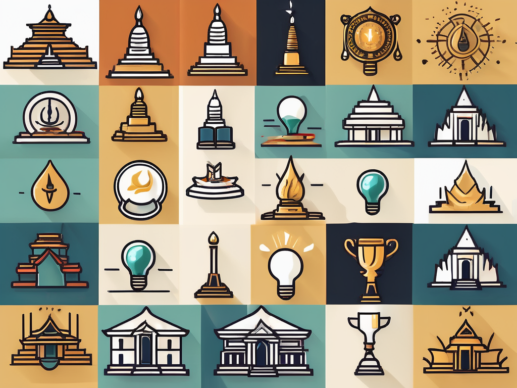 A graduation cap placed on top of a thai temple