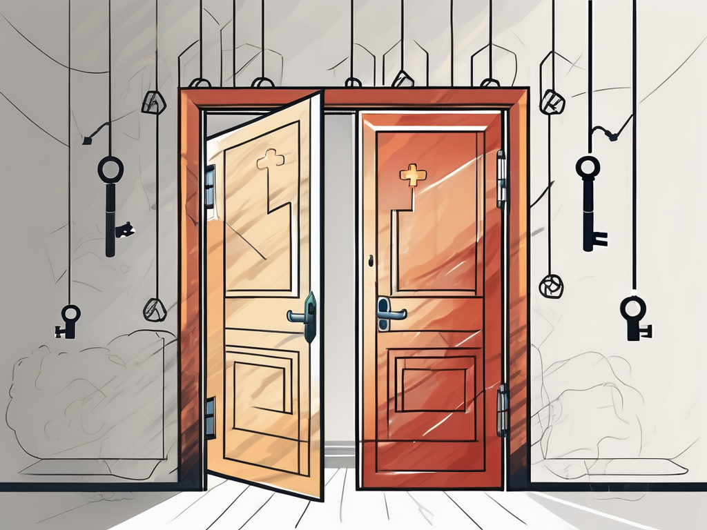 A symbolic barrier or wall made up of six different elements representing education challenges