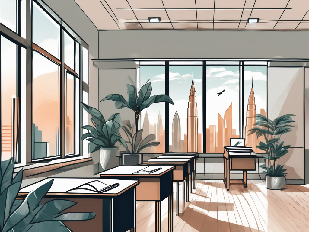 A classroom scene featuring elements from both dubai and the philippines