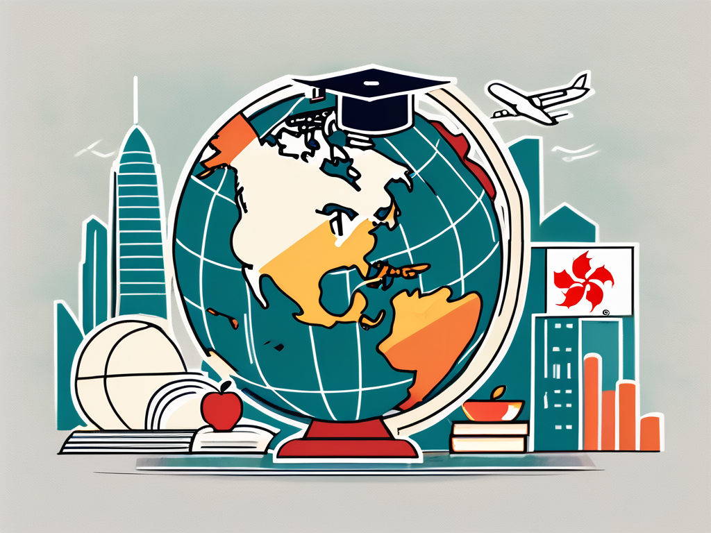 A globe highlighting the country of hong kong