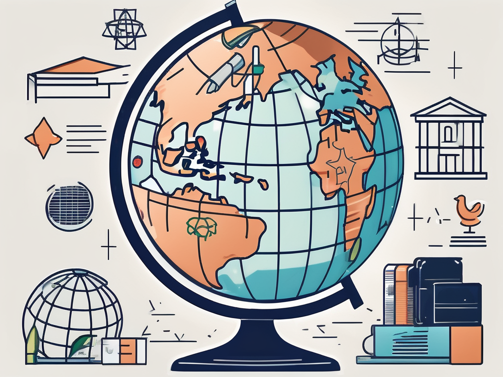 A globe with malaysia highlighted