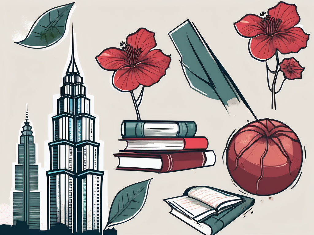 A variety of educational tools such as a graduation cap