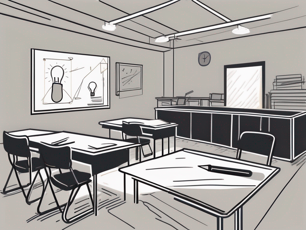 A classroom setting in malaysia with symbols like a broken pencil