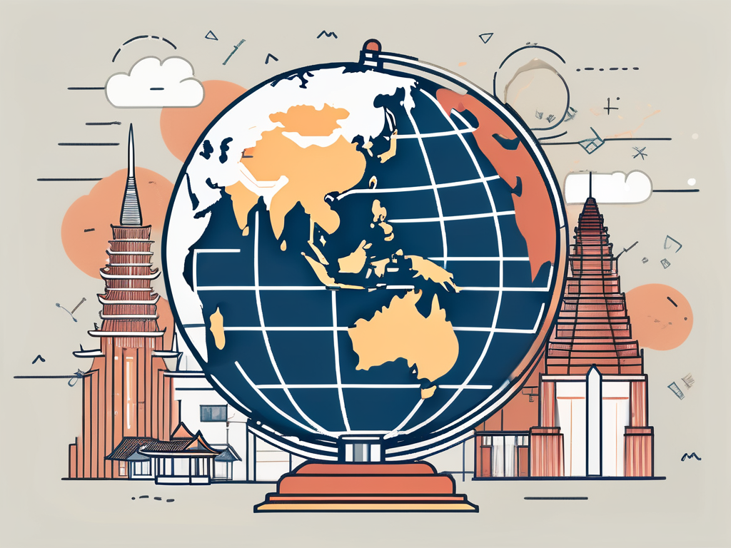 A globe with thailand highlighted