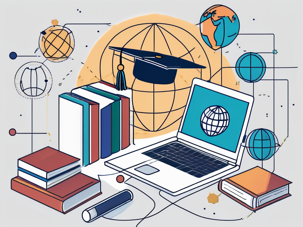 A laptop displaying an online learning platform