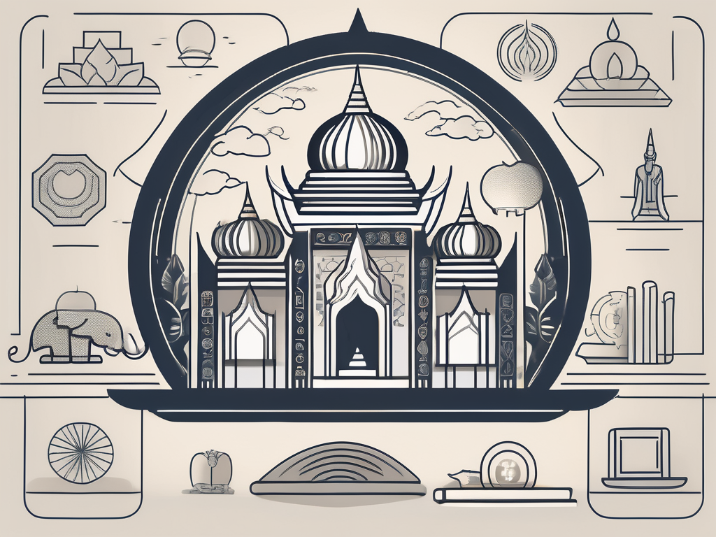 A digital tablet displaying various icons representing different online courses