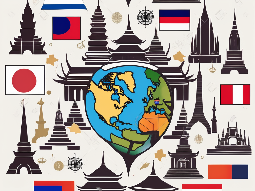 A diverse array of flags representing different countries