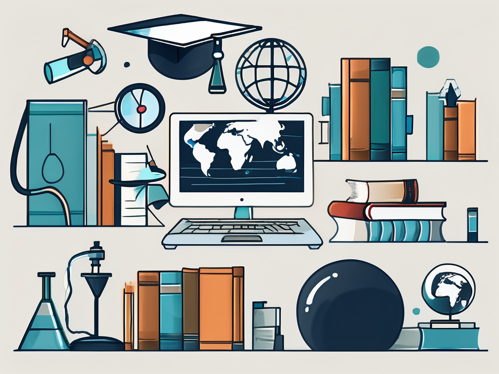 Various educational tools such as a microscope