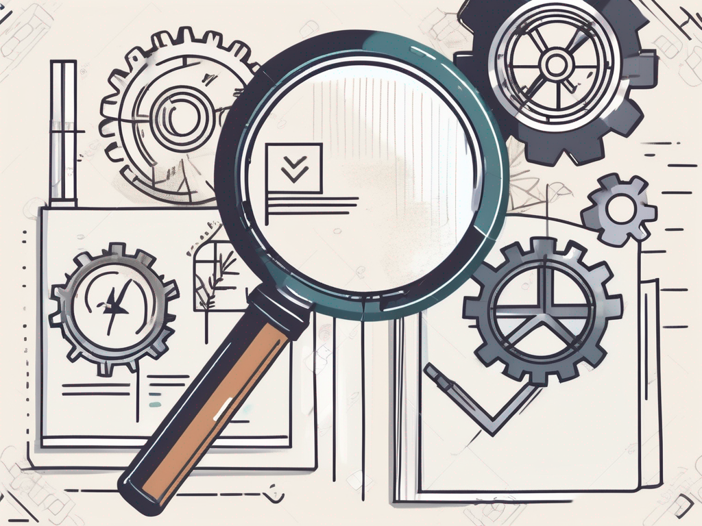 A magnifying glass hovering over a curriculum book