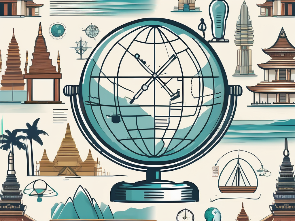 A diverse collection of educational tools such as a microscope