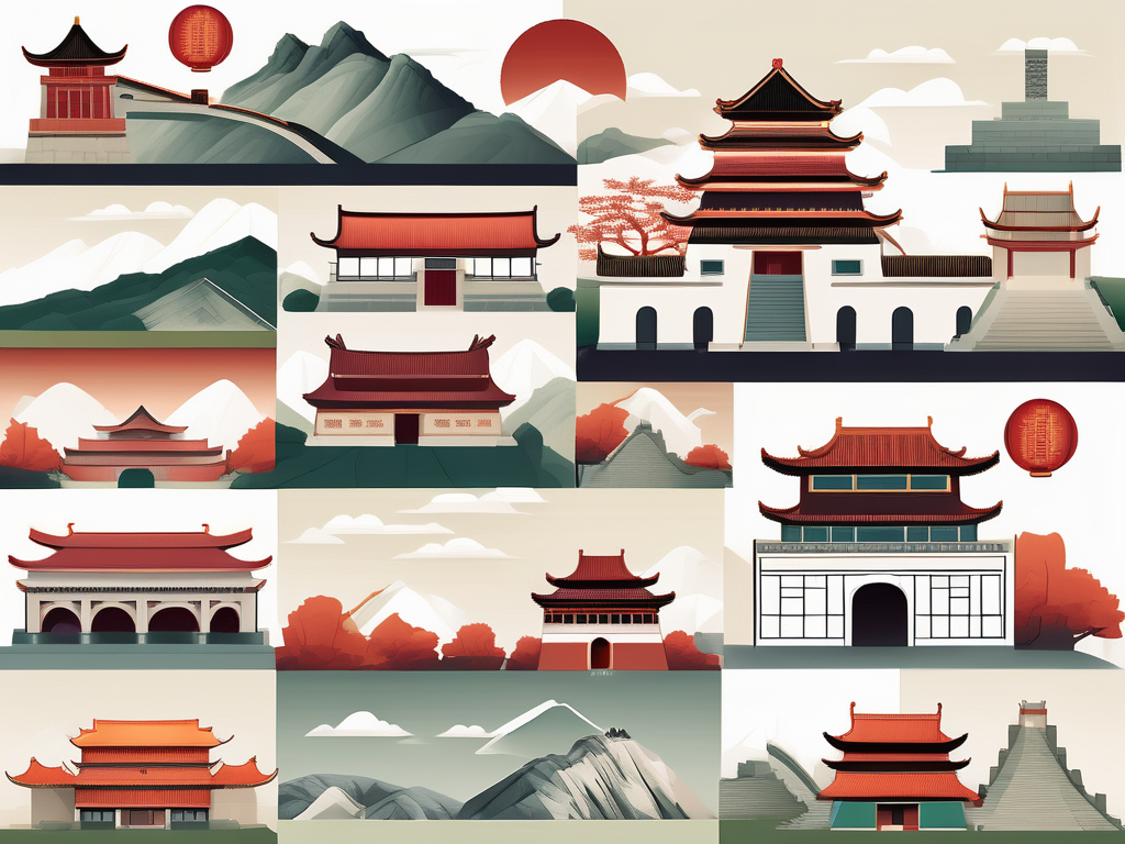 A collection of nine distinct school buildings