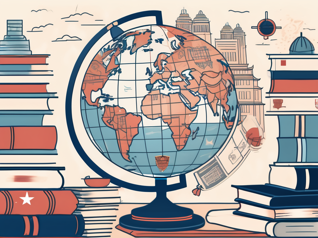 A globe with china highlighted