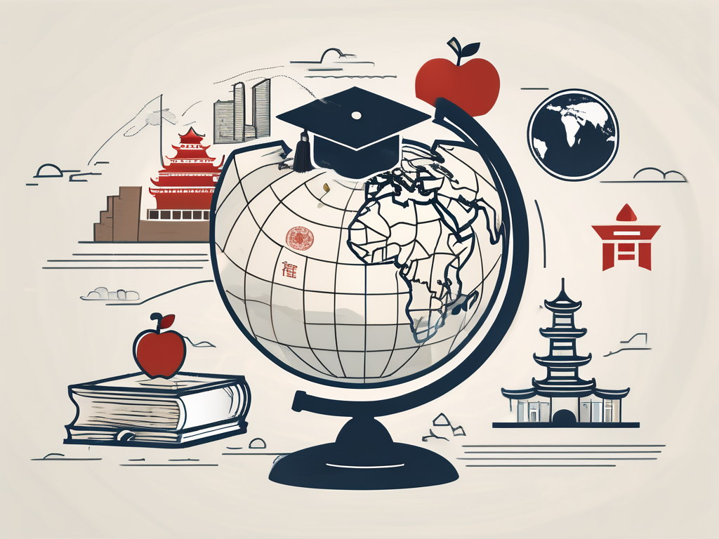 A globe with china highlighted