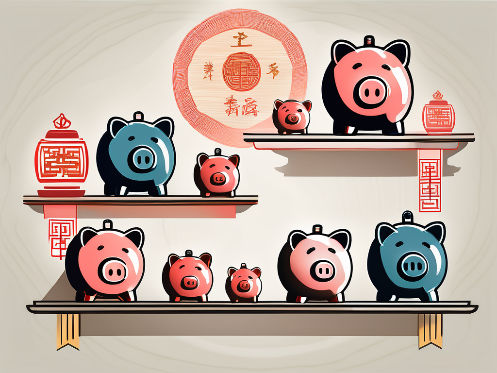 Five different types of piggy banks