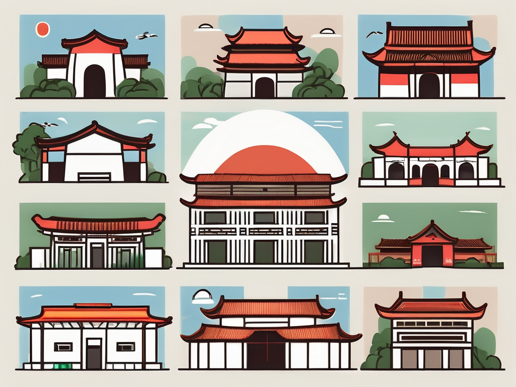 Eight different school buildings representing various international schools