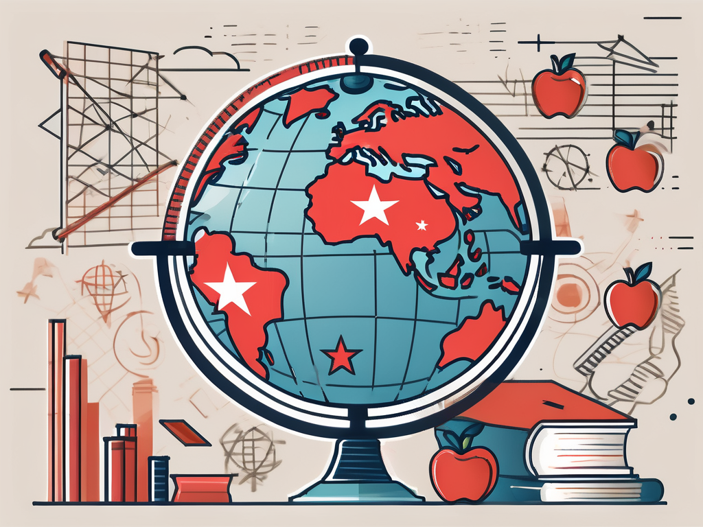 A globe with china highlighted