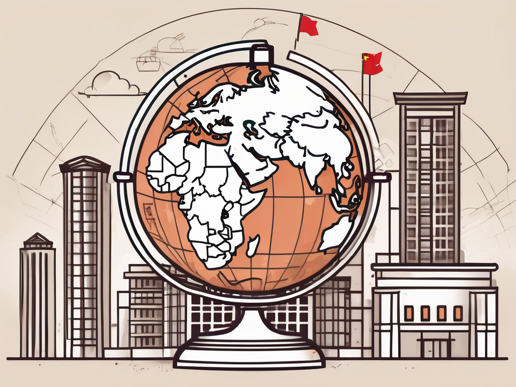 A globe focused on china