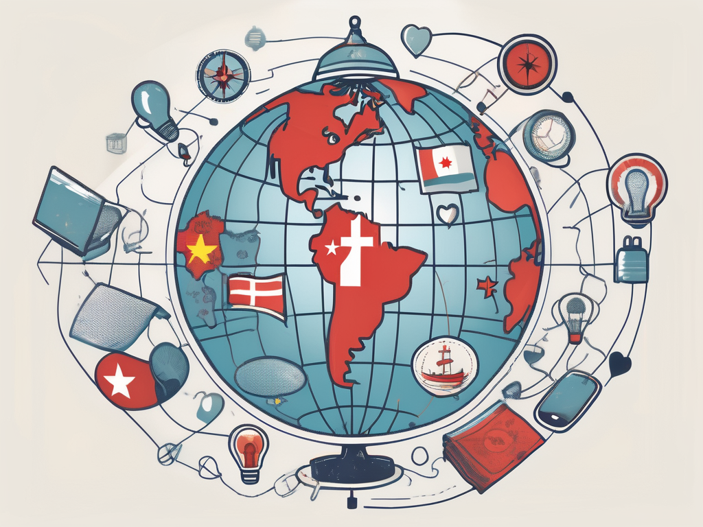 A globe focused on china