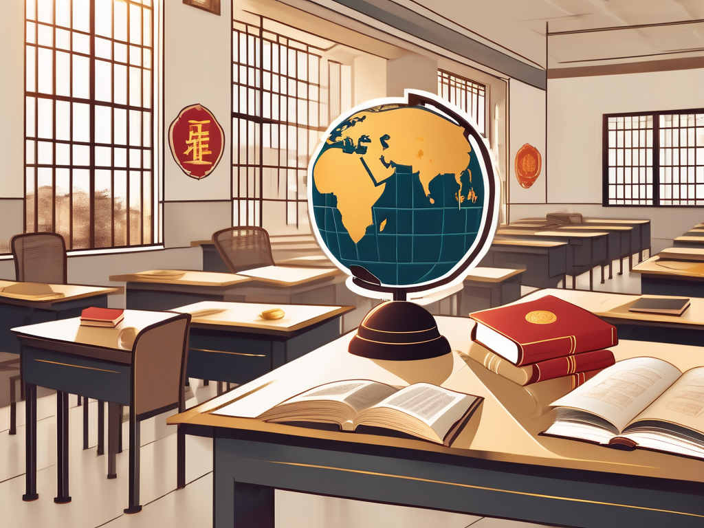 A school building with chinese architectural style