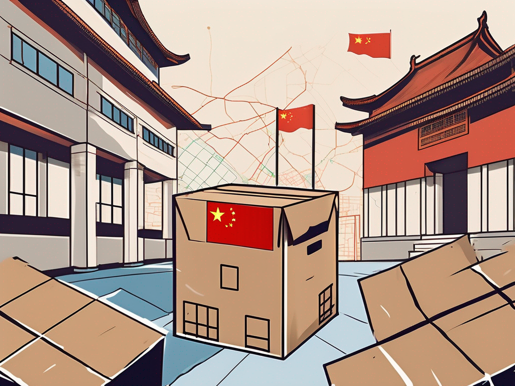 Various moving boxes labeled with different international flags