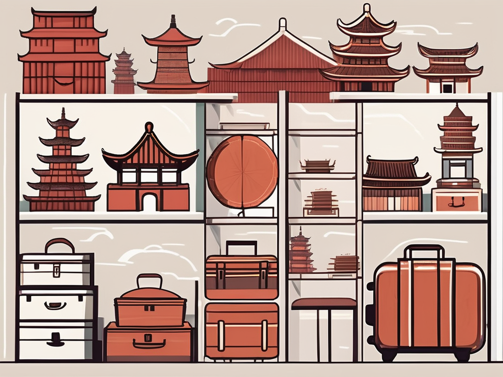 Various storage items like suitcases