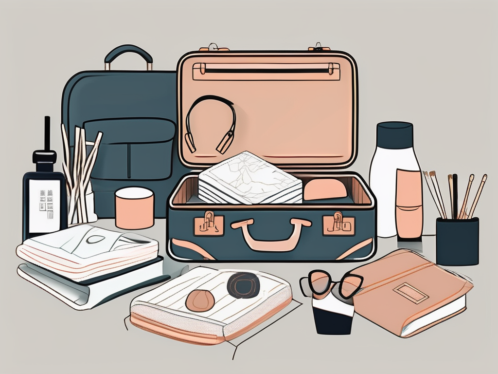 A suitcase open with neatly organized teaching materials