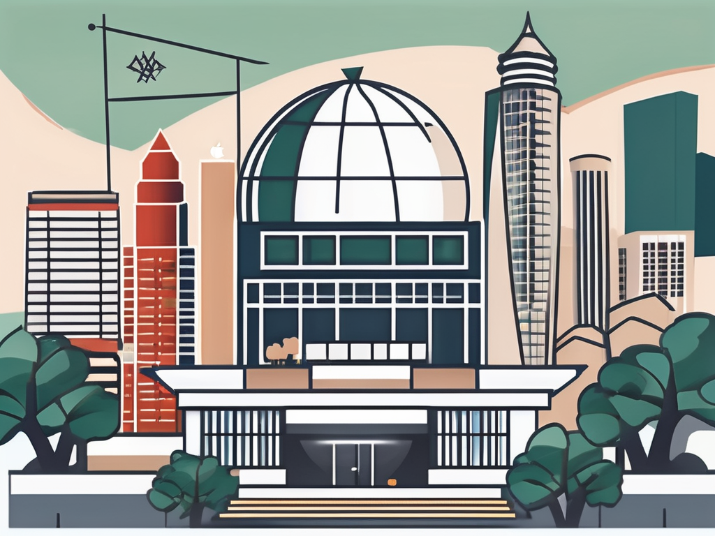 An international school building in hong kong with elements like a globe