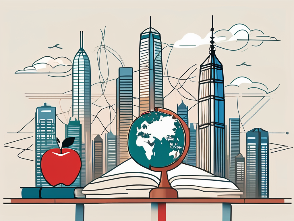 A diverse array of school-related items such as books