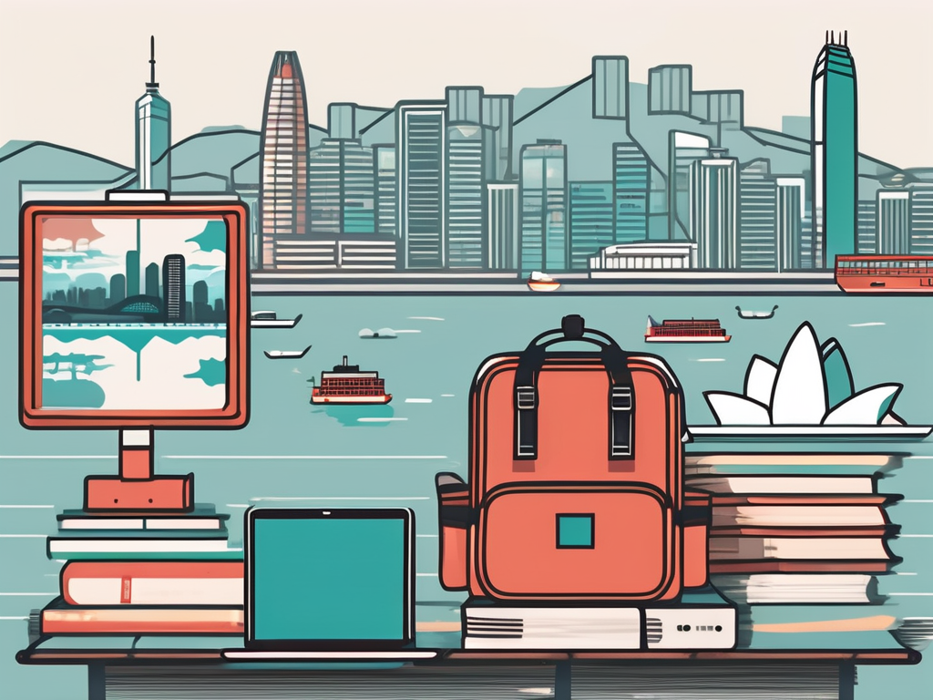 A diverse array of school supplies such as books