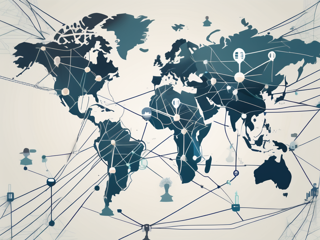 A global map highlighting hong kong