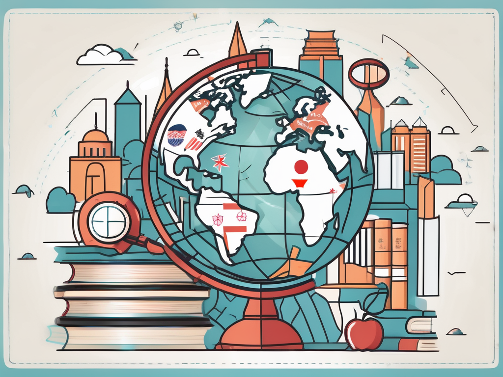 A globe with highlighted parts representing hong kong