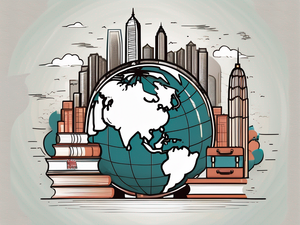 A globe focused on hong kong