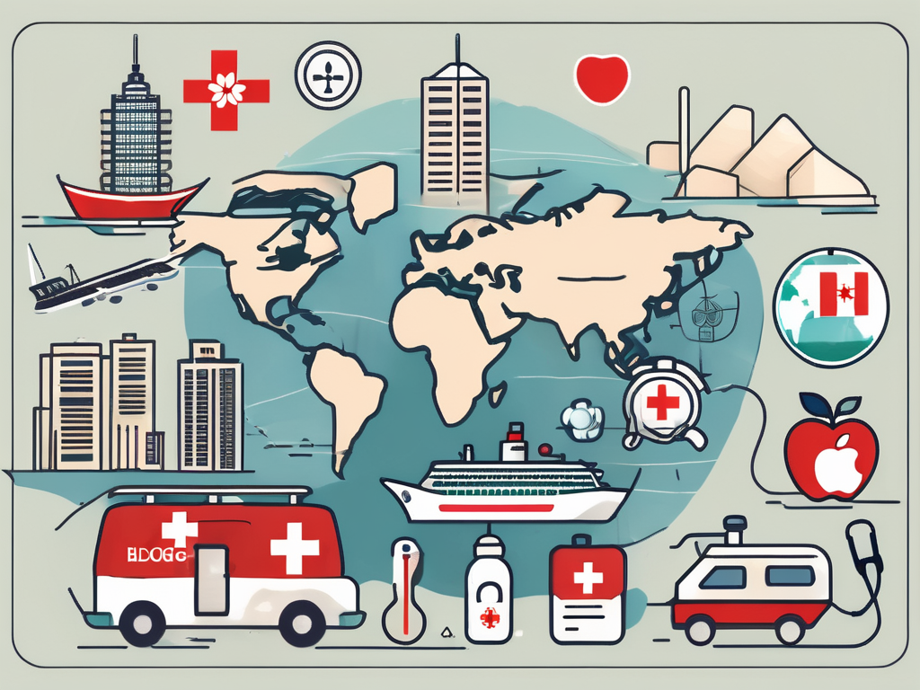 Various international healthcare symbols