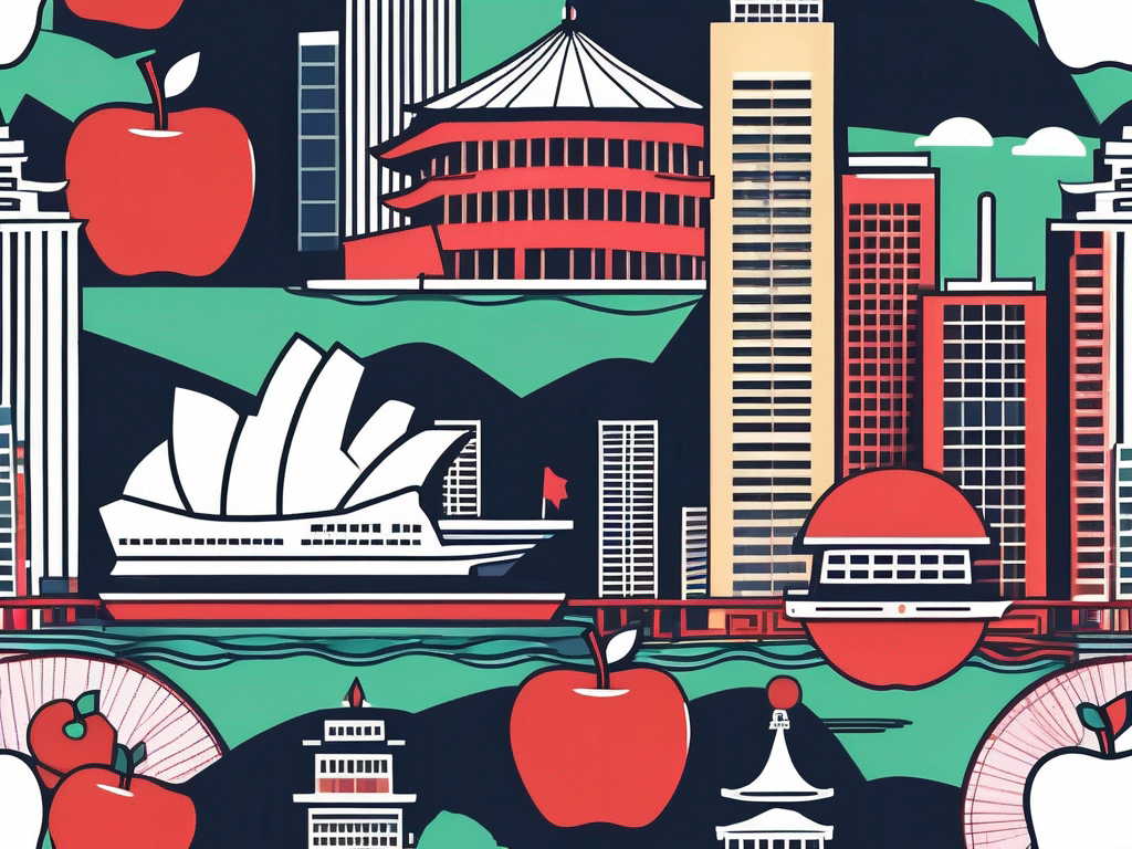 A variety of iconic hong kong landmarks