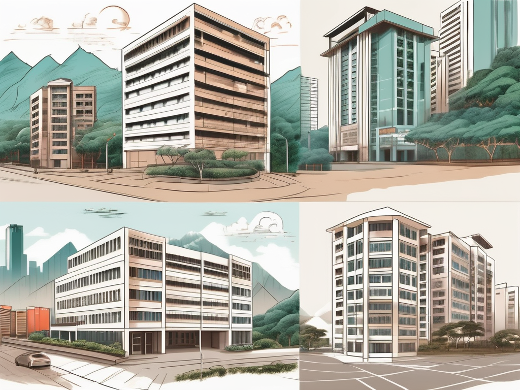 Six different types of school buildings